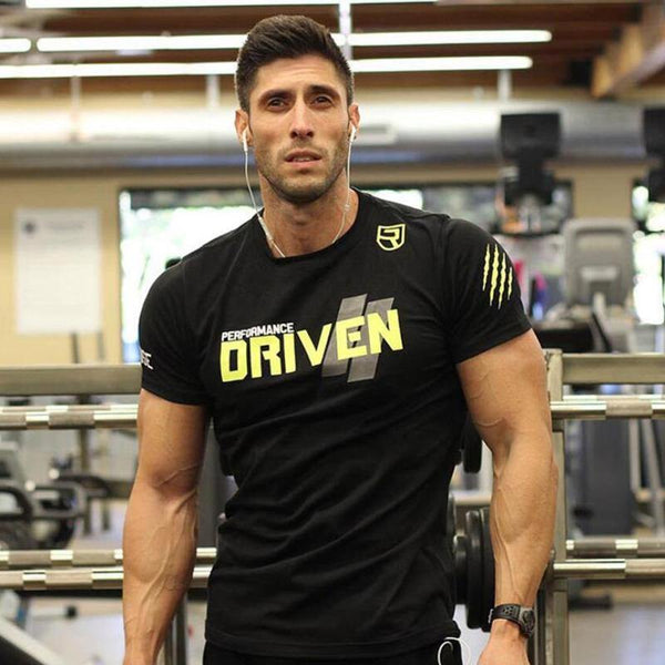 Mens Short Sleeve Cotton T-shirt Male Casual Fashion Printed T Shirt Gyms Fitness Bodybuilding Workout Brand Tees Tops Apparel