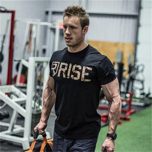 Mens Short Sleeve Cotton T-shirt Summer Casual Slim O-Neck T Shirt Man Jogger Gyms Fitness Bodybuilding Tees Tops Brand Clothing