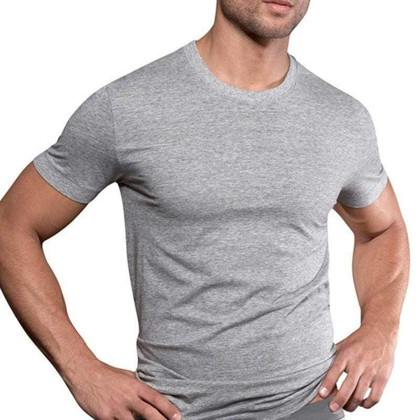 Mens Short Sleeve Solid Cotton T-shirt Gyms Fitness Bodybuilding Workout T Shirts Summer Casual Slim Tee Tops Crossfit Clothing