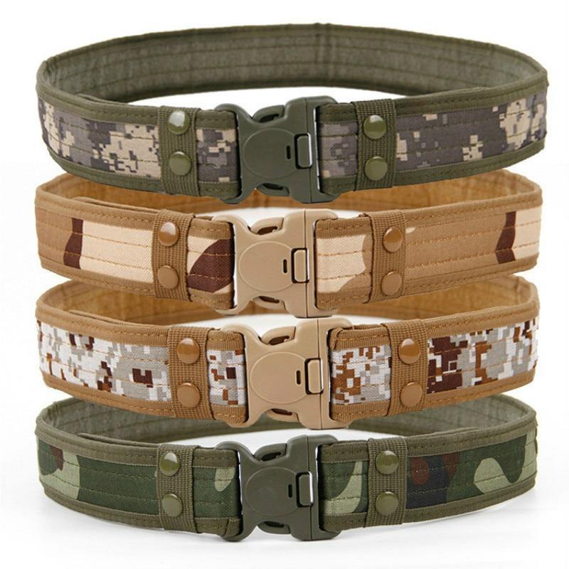 Mens Tactical Belt Military Nylon Belt Outdoor Multifunctional Training Belt High Quality Camouflage Waist Strap