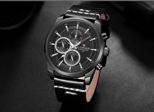Planet Gates Mens Watches  Luxury Waterproof 24 hour Date Quartz Watch Man Fashion Leather Sport Wrist Watch Men Clock