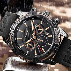 Planet Gates Mens Watches Top Brand Luxury Men Casual Leather Waterproof Chronograph Men Sport Quartz Clock Relogio Masculino