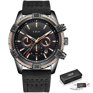 Planet Gates Mens Watches Top Brand Luxury Men Casual Leather Waterproof Chronograph Men Sport Quartz Clock Relogio Masculino