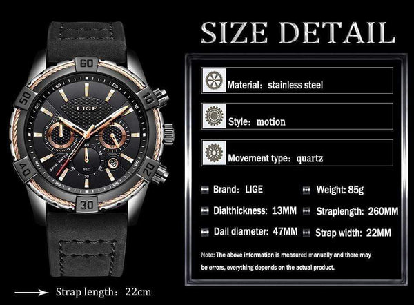 Planet Gates Mens Watches Top Brand Luxury Men Casual Leather Waterproof Chronograph Men Sport Quartz Clock Relogio Masculino