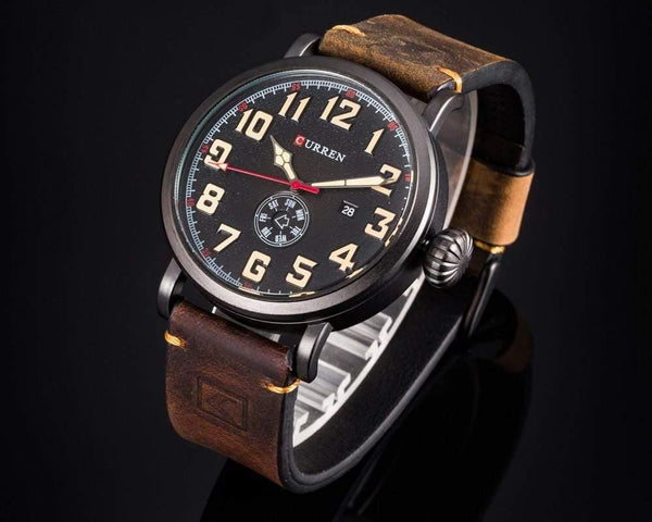 Planet Gates Mens Watches Top Brand Luxury Men's Quartz Watch Waterproof Sport Military Watches Men Leather relogio masculino
