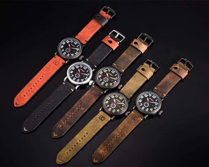 Planet Gates Mens Watches Top Brand Luxury Men's Quartz Watch Waterproof Sport Military Watches Men Leather relogio masculino