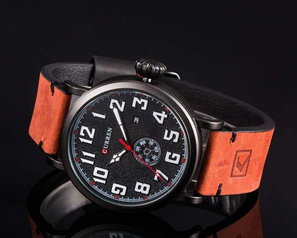 Planet Gates Mens Watches Top Brand Luxury Men's Quartz Watch Waterproof Sport Military Watches Men Leather relogio masculino