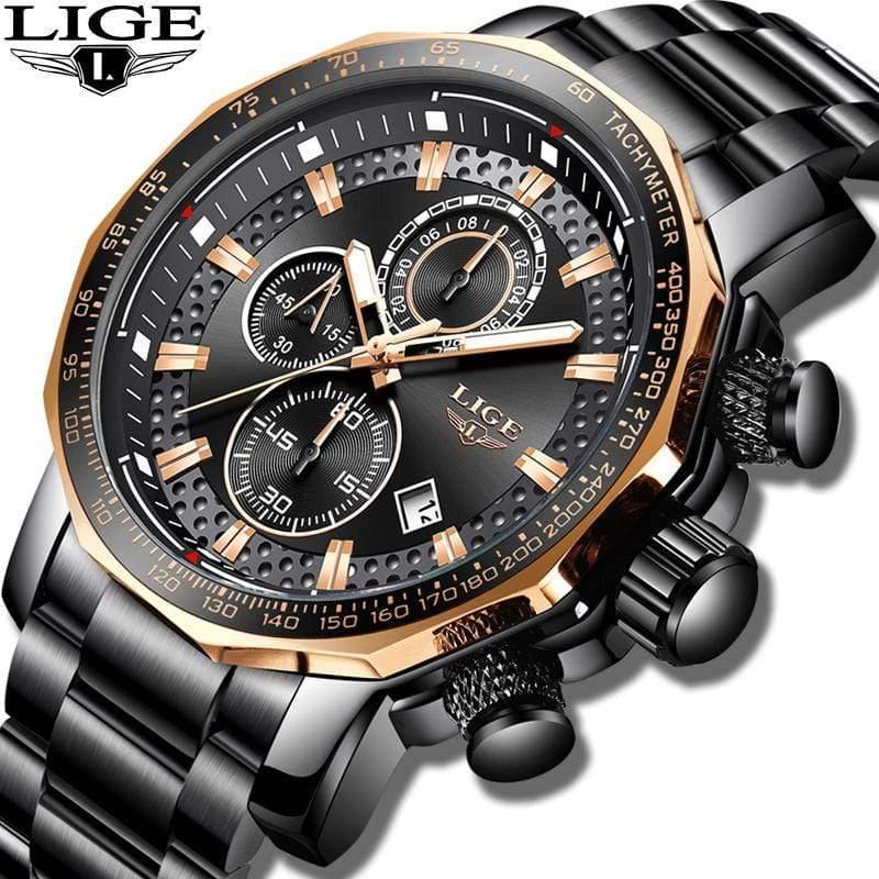 Planet Gates Mens Watches Top Brand Luxury Sport Quartz All Steel Male Clock Military Waterproof Chronograph Relogio Masculino