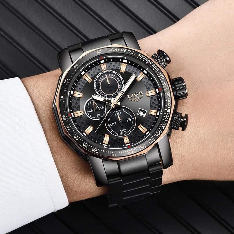 Planet Gates Mens Watches Top Brand Luxury Sport Quartz All Steel Male Clock Military Waterproof Chronograph Relogio Masculino