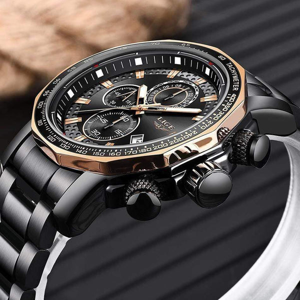 Planet Gates Mens Watches Top Brand Luxury Sport Quartz All Steel Male Clock Military Waterproof Chronograph Relogio Masculino