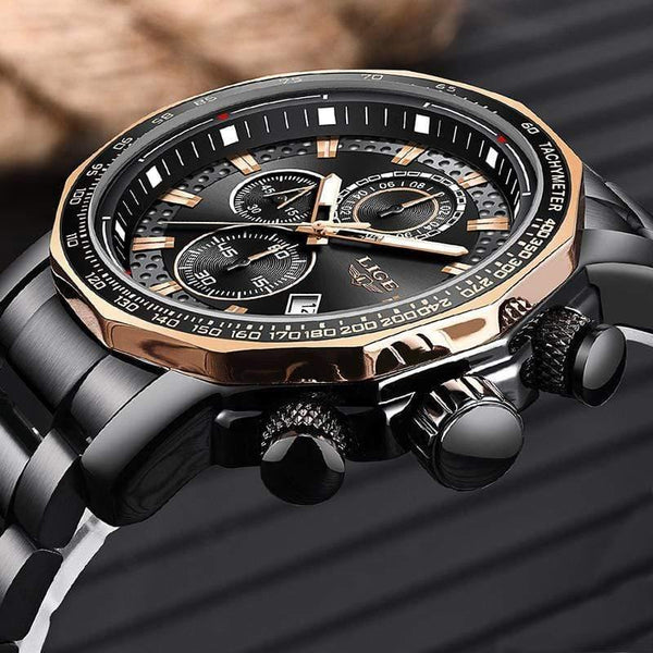 Planet Gates Mens Watches Top Brand Luxury Sport Quartz All Steel Male Clock Military Waterproof Chronograph Relogio Masculino
