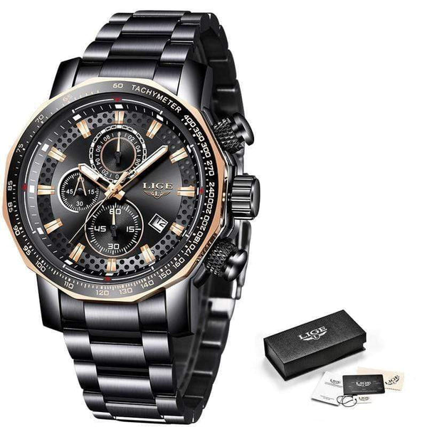 Planet Gates Mens Watches Top Brand Luxury Sport Quartz All Steel Male Clock Military Waterproof Chronograph Relogio Masculino