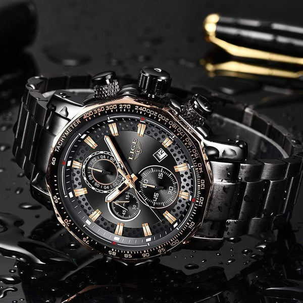 Planet Gates Mens Watches Top Brand Luxury Sport Quartz All Steel Male Clock Military Waterproof Chronograph Relogio Masculino