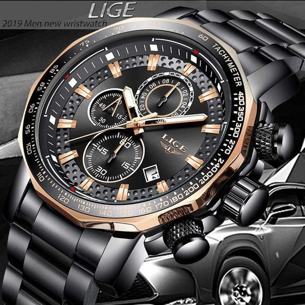 Planet Gates Mens Watches Top Brand Luxury Sport Quartz All Steel Male Clock Military Waterproof Chronograph Relogio Masculino