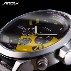 Planet Gates Mens Watches Top Luxury Brand Men Rubber Sports Watches SINOBI Men's Quartz Chronograph Clock Waterproof Military Wrist Watch