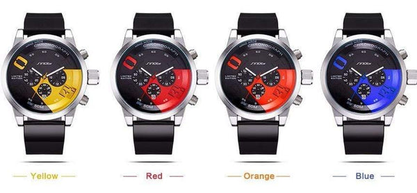 Planet Gates Mens Watches Top Luxury Brand Men Rubber Sports Watches SINOBI Men's Quartz Chronograph Clock Waterproof Military Wrist Watch