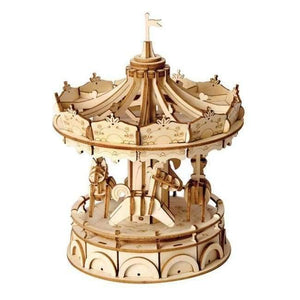 Planet Gates Merry-Go-Round / China 10 Kinds DIY 3D Wooden Animal&Building Puzzle Game Assembly Toy Gift for Children Kids Adult Model Kits TG207