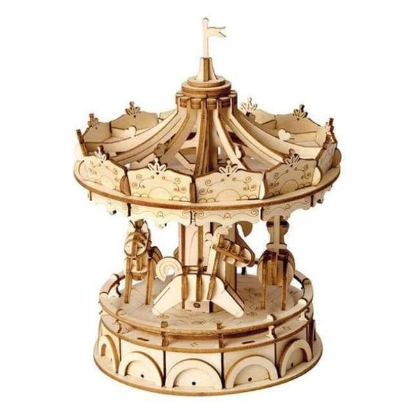 Planet Gates Merry-Go-Round / China 10 Kinds DIY 3D Wooden Animal&Building Puzzle Game Assembly Toy Gift for Children Kids Adult Model Kits TG207