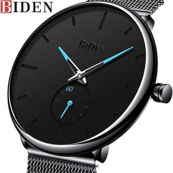 Planet Gates Mesh black Men's watches simple  brand men wristwatch quartz leather man watch waterproof mens clocks black brown