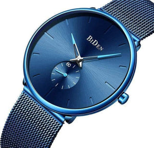 Planet Gates Mesh blue Men's watches simple  brand men wristwatch quartz leather man watch waterproof mens clocks black brown