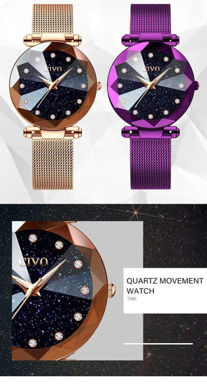 Planet Gates mesh gold 8064 Ladies Crystal Watches Luxury Waterproof Rose Gold Steel Mesh Quartz Women Watches Top Brand Bracelet Clock