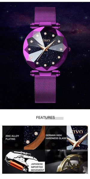 Planet Gates mesh gold 8064 Ladies Crystal Watches Luxury Waterproof Rose Gold Steel Mesh Quartz Women Watches Top Brand Bracelet Clock