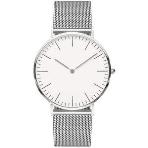 Planet Gates Mesh silver white Mens Stainless Steel Bracelet Quartz Watch Fashion Rose Gold Silver Man Watch Style Men Dress Watch 40mm