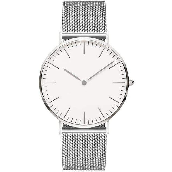 Planet Gates Mesh silver white Mens Stainless Steel Bracelet Quartz Watch Fashion Rose Gold Silver Man Watch Style Men Dress Watch 40mm