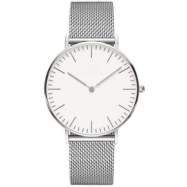 Planet Gates mesh silver white Women Watches Ladies Clock 36mm Stainless Steel Female Quartz Wristwatches Relogio Feminino Zegarek Damski