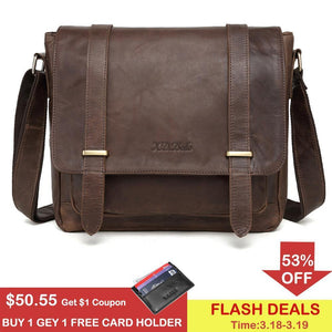 Planet Gates Messenger Bag Men Genuine Leather Men's Shoulder Bags Cowhide Casual Crossbody Bags Crazy Horse Men Bag for Male