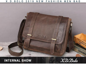 Planet Gates Messenger Bag Men Genuine Leather Men's Shoulder Bags Cowhide Casual Crossbody Bags Crazy Horse Men Bag for Male