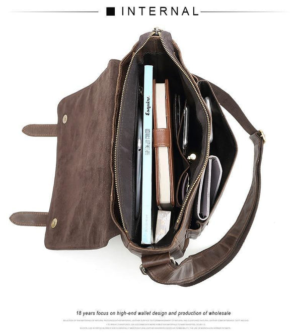 Planet Gates Messenger Bag Men Genuine Leather Men's Shoulder Bags Cowhide Casual Crossbody Bags Crazy Horse Men Bag for Male