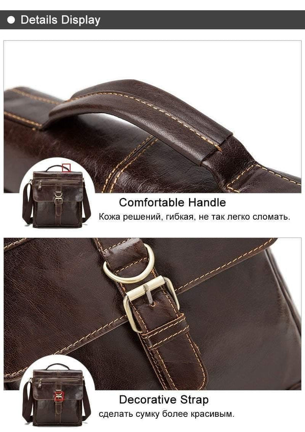 Planet Gates Messenger Bag Men Leather Shoulder Bag Male Genuine Leather Crossbody Bags for Men top-handle Men's Bags Hasp male handbags