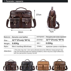 Planet Gates Messenger Bag Men's Genuine Leather Briefcase man bags Work Business Casual travel Bag for Documents Messenger Male 801