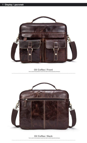 Planet Gates Messenger Bag Men's Genuine Leather Briefcase man bags Work Business Casual travel Bag for Documents Messenger Male 801