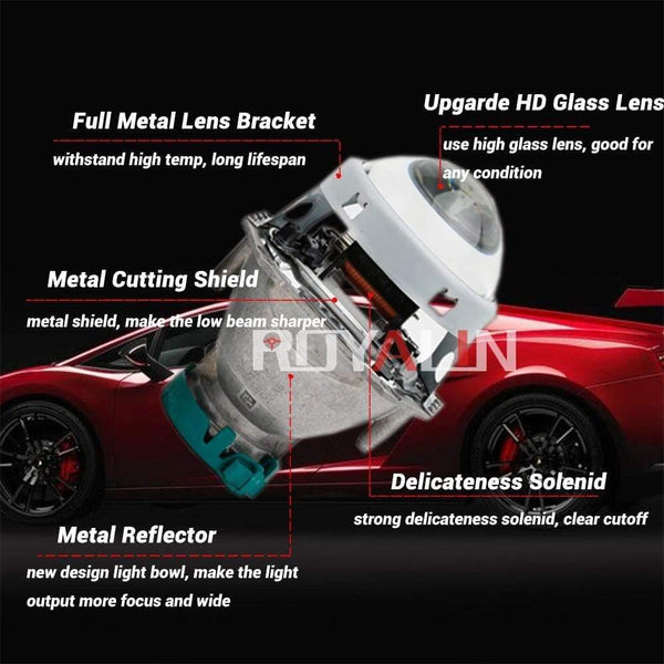 Planet Gates Metal Hella 3R G5 Bi Xenon Headlights Lens D2S Lights Projector Universal Car Lamp D1S D2H D3S D4S Bulbs Motors Retrofit