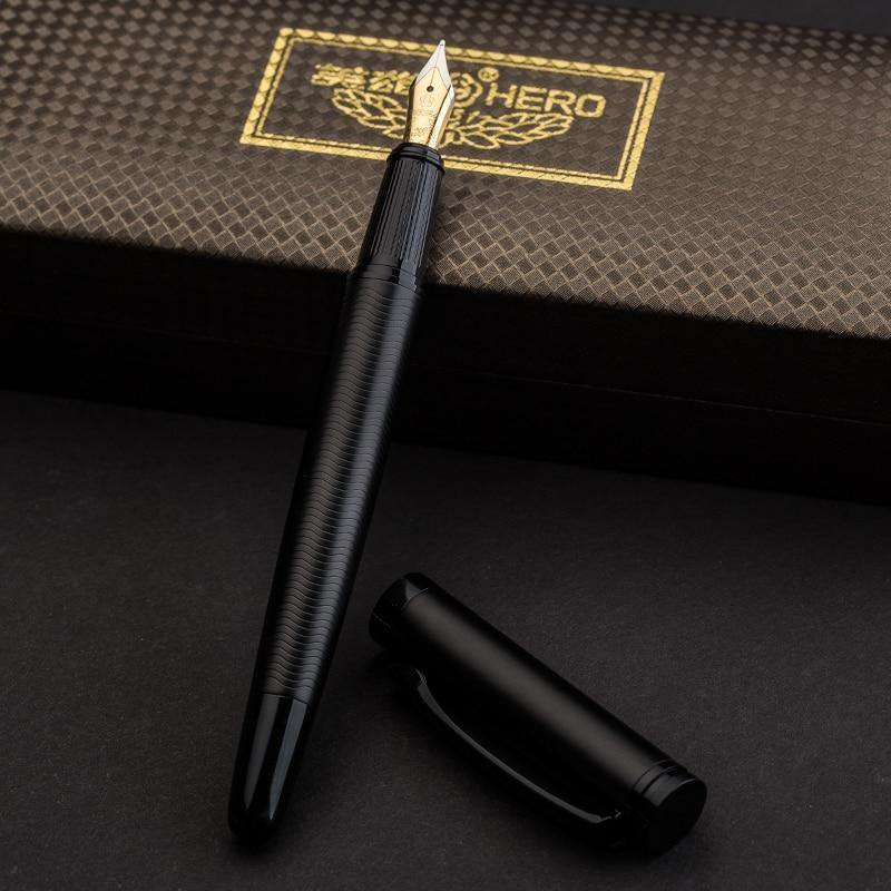 Planet Gates With pen bag Metal Matte black thread body Iraurita fountain pen 0.5mm ink pens Business Office