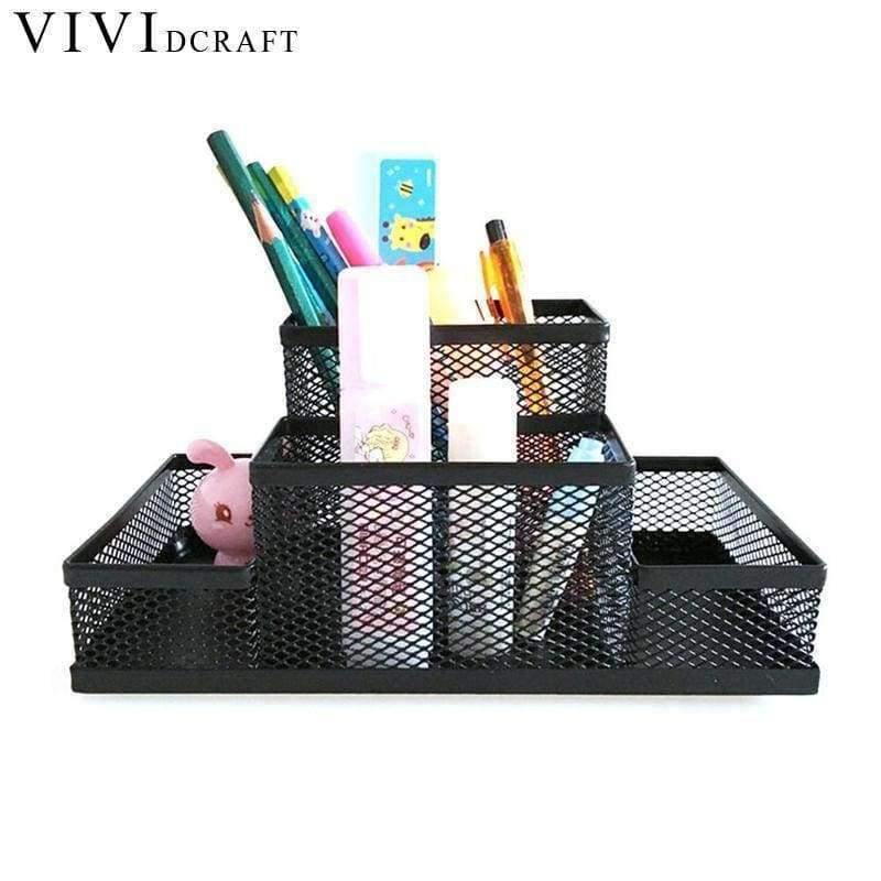 Planet Gates Metal Mesh Pen Holder Cube Stand Combination Desk Desktop Accessories Stationery Organizer Pen Pencil Office Supplies