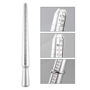 Planet Gates Metal Ring Sizer Set Measuring Ring with Rings Mandrel Sizer Finger Sizing Measuring Stick Ring Jewelry Tools Set A30