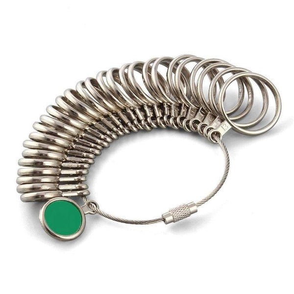Planet Gates Metal Ring Sizer Set Measuring Ring with Rings Mandrel Sizer Finger Sizing Measuring Stick Ring Jewelry Tools Set A30