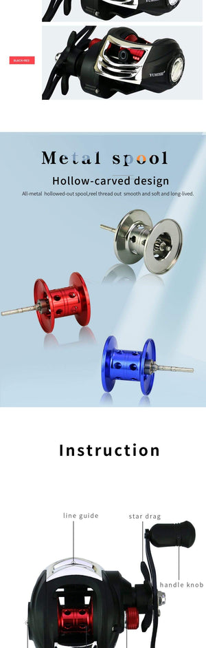 Planet Gates Metal Spool Baitcasting Reel 8kg Max Drag 7.2:1 High Speed Gear Ratio Saltwater Freshwater fishing wheel Fishing Reel