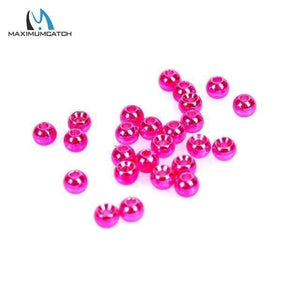 Planet Gates Metalic Pink / 2.0mm 25pcs/lot 2.0-3.8mm Fly Tying Tungsten Beads Round Nymph Head Ball Fly Tying Material 18 Different Colors