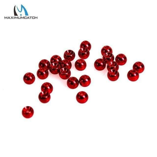 Planet Gates Metalic Red / 2.0mm 25pcs/lot 2.0-3.8mm Fly Tying Tungsten Beads Round Nymph Head Ball Fly Tying Material 18 Different Colors