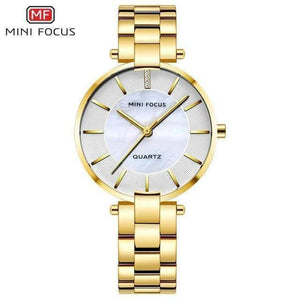 Planet Gates MF0224L-Gold Women's Rose Gold Wrist Watches Simple Stainless Steel Bracelet Waterproof Dress Quartz Watch for Lady Woman 0224Rose