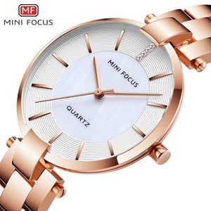 Planet Gates MF0224L-Rose Women's Rose Gold Wrist Watches Simple Stainless Steel Bracelet Waterproof Dress Quartz Watch for Lady Woman 0224Rose