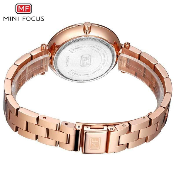 Planet Gates MF0224L-Rose Women's Rose Gold Wrist Watches Simple Stainless Steel Bracelet Waterproof Dress Quartz Watch for Lady Woman 0224Rose