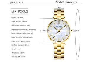 Women's Rose Gold Wrist Watches Simple Stainless Steel Bracelet Waterproof Dress Quartz Watch for Lady Woman 0224Rose - Planet Gates