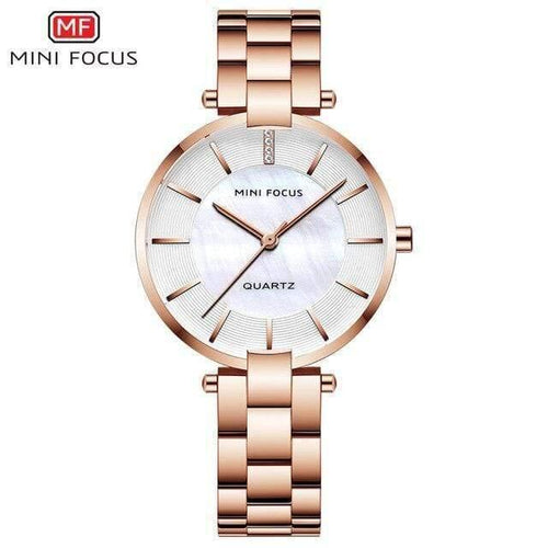 Planet Gates MF0224L-Rose Women's Rose Gold Wrist Watches Simple Stainless Steel Bracelet Waterproof Dress Quartz Watch for Lady Woman 0224Rose