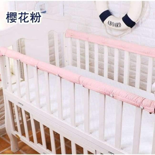 Planet Gates mi tao fen 1 Pair 100% Cotton Baby Crib Bed Set Guardrails' Protector Crashproof Crib Bumper Strip For Newborn Baby Bedding Protection Set