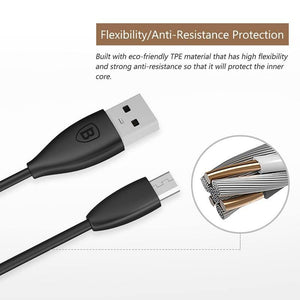 Planet Gates Micro 1m Black Baseus Micro USB Type C Cable for Samsung Xiaomi Redmi Phone Data Cable Fast Charging Charger Cable 2A USB Charger Cable